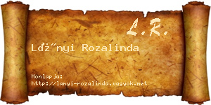Lányi Rozalinda névjegykártya